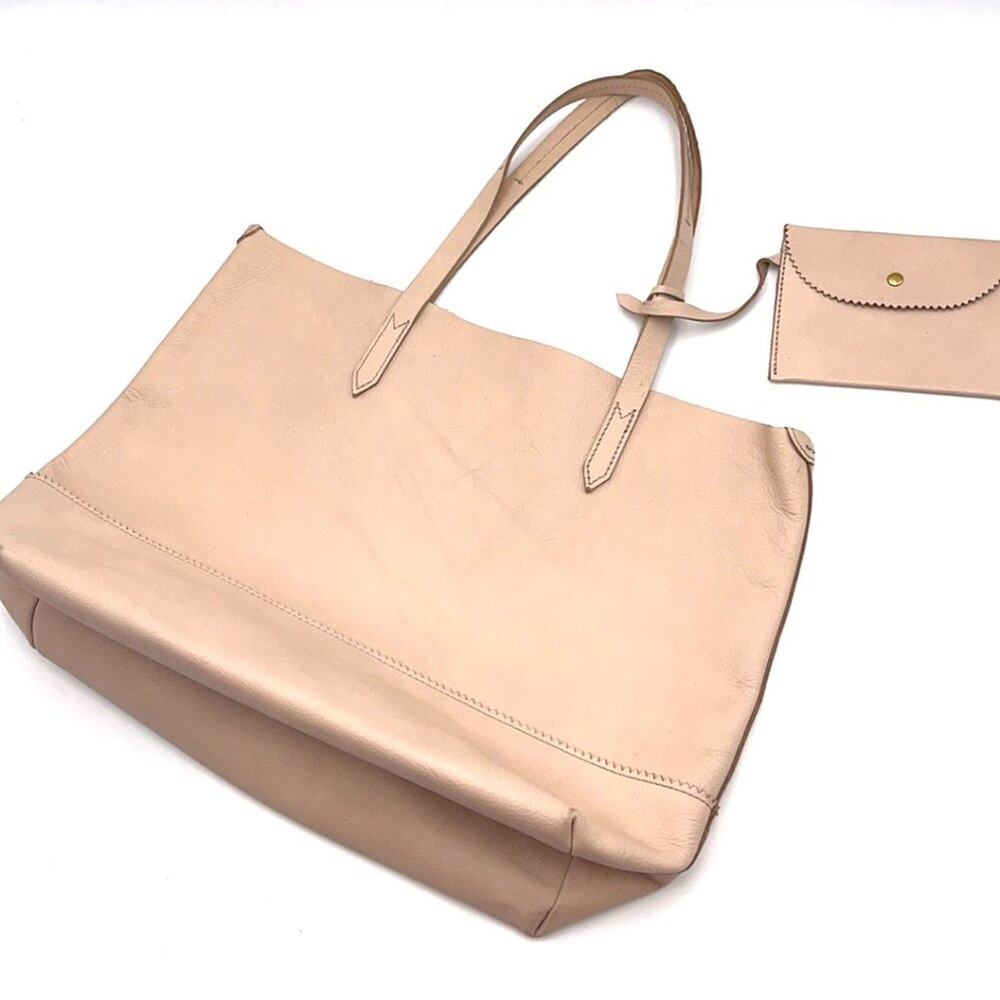 J. CREW RARE pink blush Carry-all leather tote bag - Picture 12 of 12